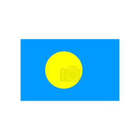 Palau flag icon vector template illustration logo design