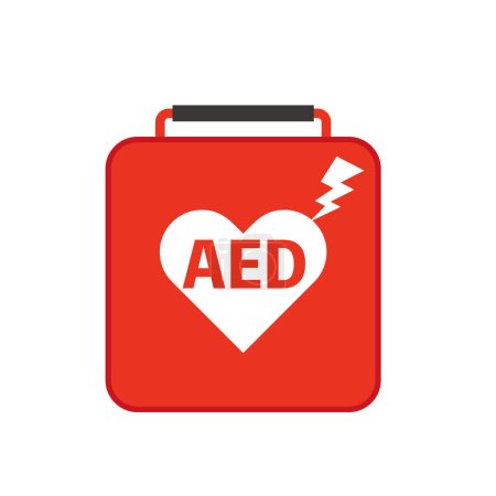 Illustration for A box containing an automated external defibrillator - Royalty Free Image