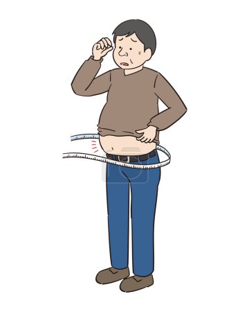 Ilustración de Un hombre que sufre de síndrome metabólico - Imagen libre de derechos