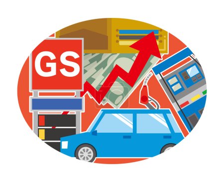 Ilustración de Imagen ilustrativa del aumento de los precios de la gasolina - Imagen libre de derechos