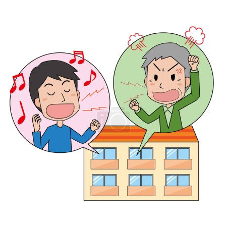 Illustration for Image illustration of noise trouble with neighbors - Royalty Free Image