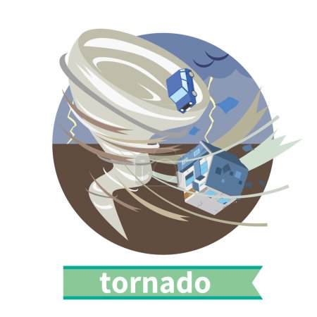 Illustration for Image illustration of tornado disaster - Royalty Free Image