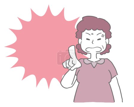 Ilustración de Ilustración de una mujer de mediana edad quejándose enojada - Imagen libre de derechos