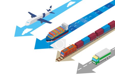 Ilustración de Imagen ilustrativa de logística y transporte - Imagen libre de derechos