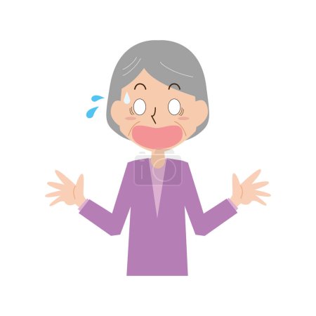 Illustration for Very surprised senior woman - Royalty Free Image