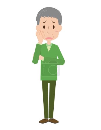 Illustration for A senior man who is having trouble - Royalty Free Image