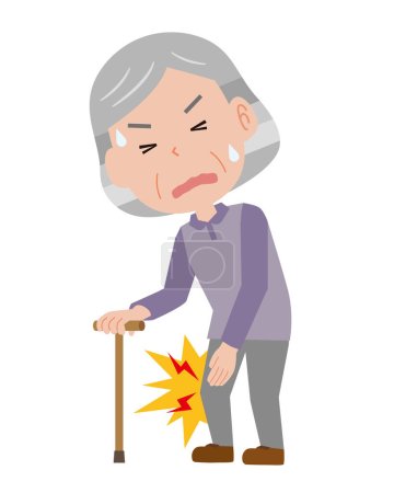 Illustration for Elderly woman with knee pain - Royalty Free Image