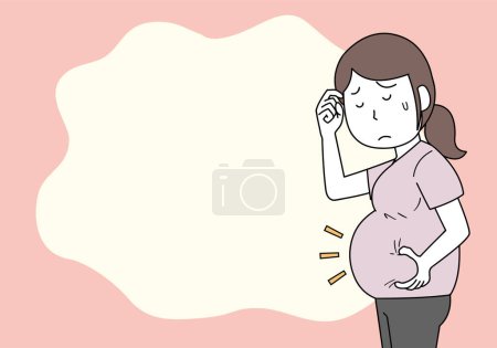 Illustration for A woman who cares about belly meat - Royalty Free Image