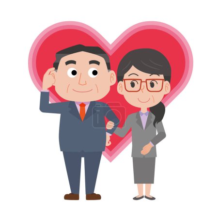 Illustration for Illustration of a middle-aged couple in love - Royalty Free Image