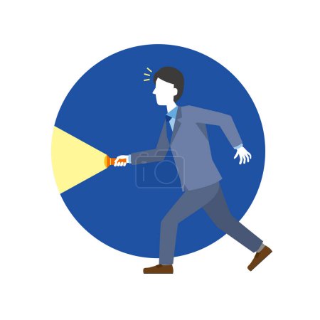 Illustration for A man in a suit discovering something - Royalty Free Image