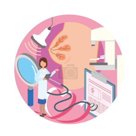 Ilustración de Imagen ilustrativa de la prueba de cáncer de mama - Imagen libre de derechos