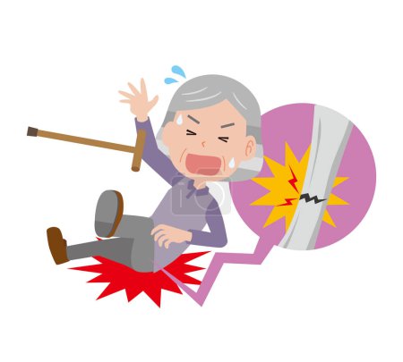 Téléchargez les illustrations : Chutes et fractures chez la femme âgée - en licence libre de droit