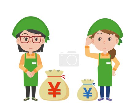 Illustration for Wage gap between regular and non-regular employees - Royalty Free Image