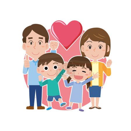 Illustration for Illustration of a close family - Royalty Free Image