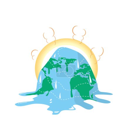 Illustration for Image of the earth melting due to warming - Royalty Free Image