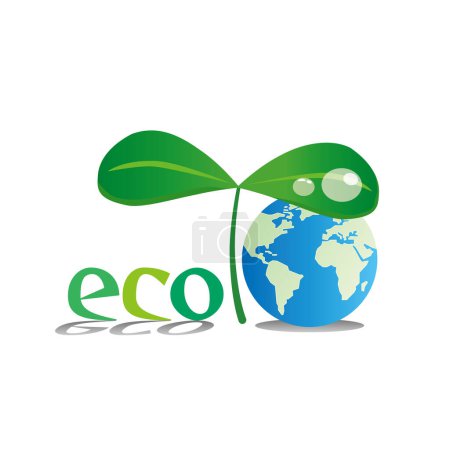 Illustration for Ecology image of the earth and young leaves - Royalty Free Image