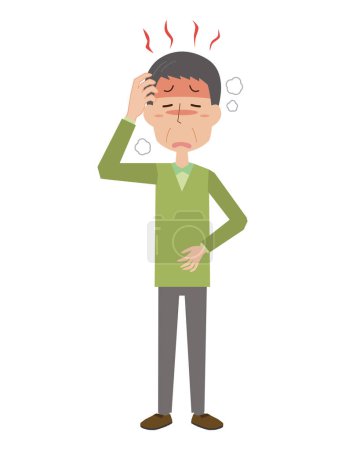 Illustration for Middle-aged man with fever - Royalty Free Image