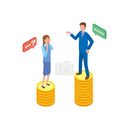 Illustration for Image of salary gap between men and women - Royalty Free Image