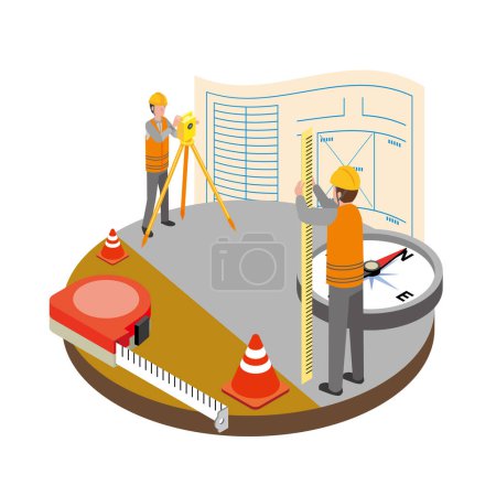 Illustration for Image illustration of a worker to survey - Royalty Free Image