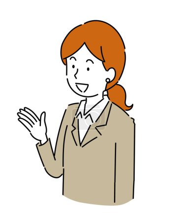 Illustration for Young woman in a suit to explain - Royalty Free Image