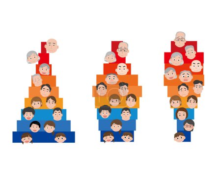 Illustration for Illustrated illustration of the population pyramid - Royalty Free Image