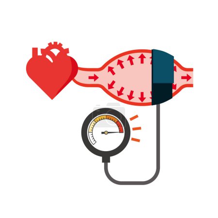 Illustration for Blood pressure measurement image of hypertension - Royalty Free Image