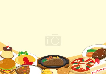 Illustration for Frame material for various dishes - Royalty Free Image