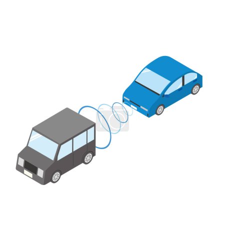 Illustration for Image of inter-vehicle distance control device - Royalty Free Image