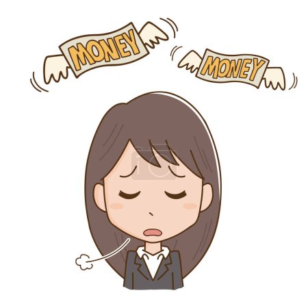 Illustration for A woman who wants money - Royalty Free Image