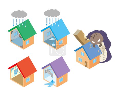 Illustration for Illustration set of housing defects - Royalty Free Image