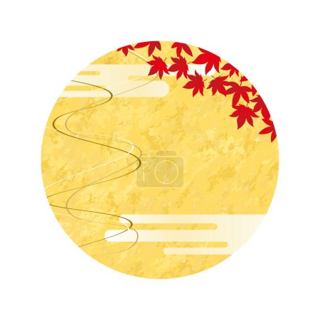 Illustration for Full moon Japanese style frame - Royalty Free Image
