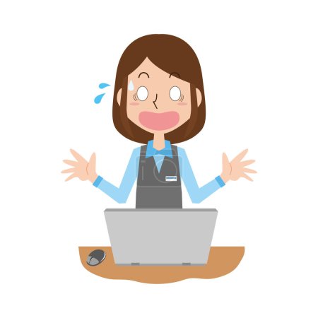 Illustration for Illustration of a surprised female office worker - Royalty Free Image