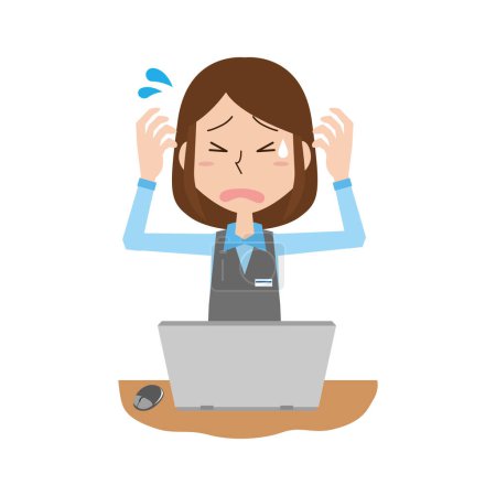 Illustration for Illustration of a female office worker in trouble - Royalty Free Image