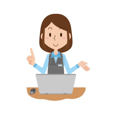 Illustration for Illustration of a female employee who is explaining - Royalty Free Image