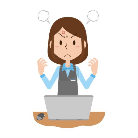Illustration for Angry female office worker - Royalty Free Image