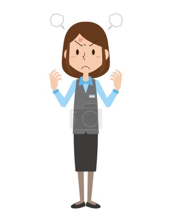 Illustration for Very angry receptionist woman - Royalty Free Image