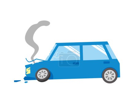 Illustration for Blue car accident car illustration - Royalty Free Image