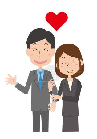 Illustration for A loving couple in a suit - Royalty Free Image