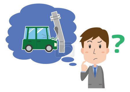 Illustration for Illustration of a man who suffers from a traffic accident - Royalty Free Image