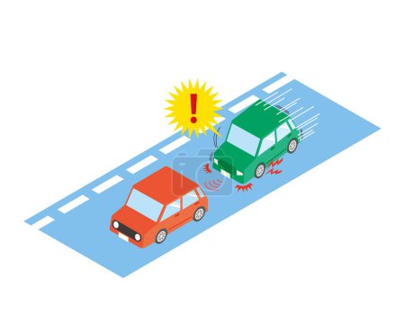 Illustration for Image illustration of a car that suddenly brakes - Royalty Free Image