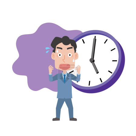 Illustration for A man who is impatient without being on time - Royalty Free Image