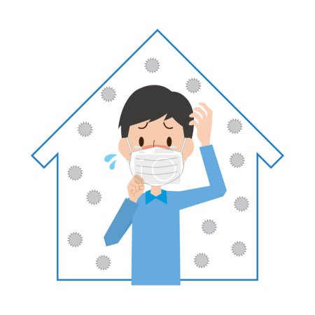 Illustration for A man suffering from house dust - Royalty Free Image
