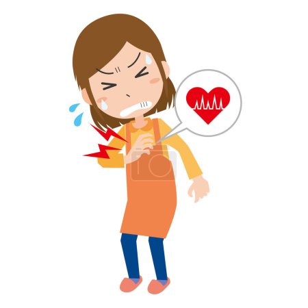 Illustration for Woman with chest pain - Royalty Free Image