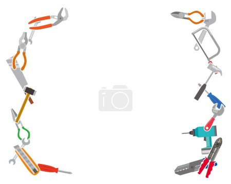 Illustration for Illustration for the frame where various tools are arranged - Royalty Free Image