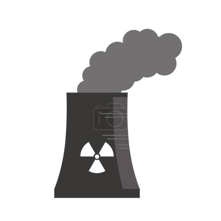 Illustration for Silhouette illustration of the heat dissipation tower of a nuclear power plant - Royalty Free Image