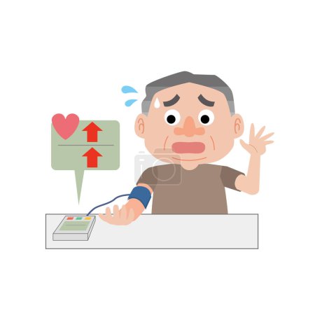 Illustration for Men with high blood pressure and anxiety - Royalty Free Image
