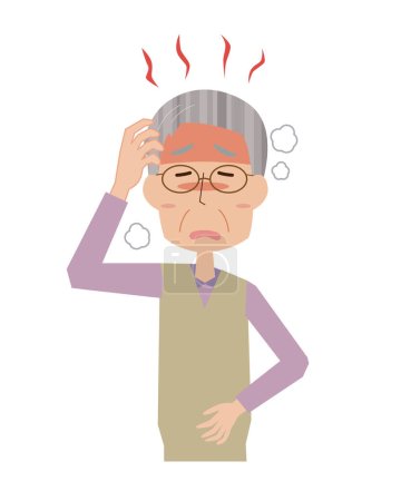 Illustration for An old man with a fever - Royalty Free Image