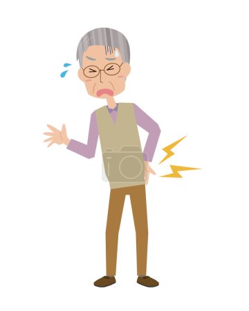 Illustration for An old man suffering from back pain - Royalty Free Image