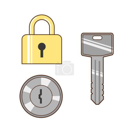Illustration for Illustration of firearms and locks - Royalty Free Image