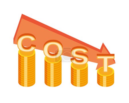 Ilustración de Ilustración de la imagen de reducción de costes - Imagen libre de derechos